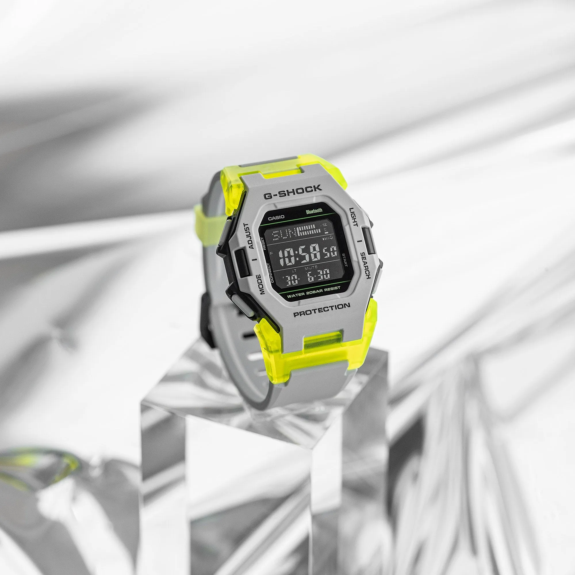 G-Shock Digital Black Dial White Resin Band Watch GDB500MW-8D