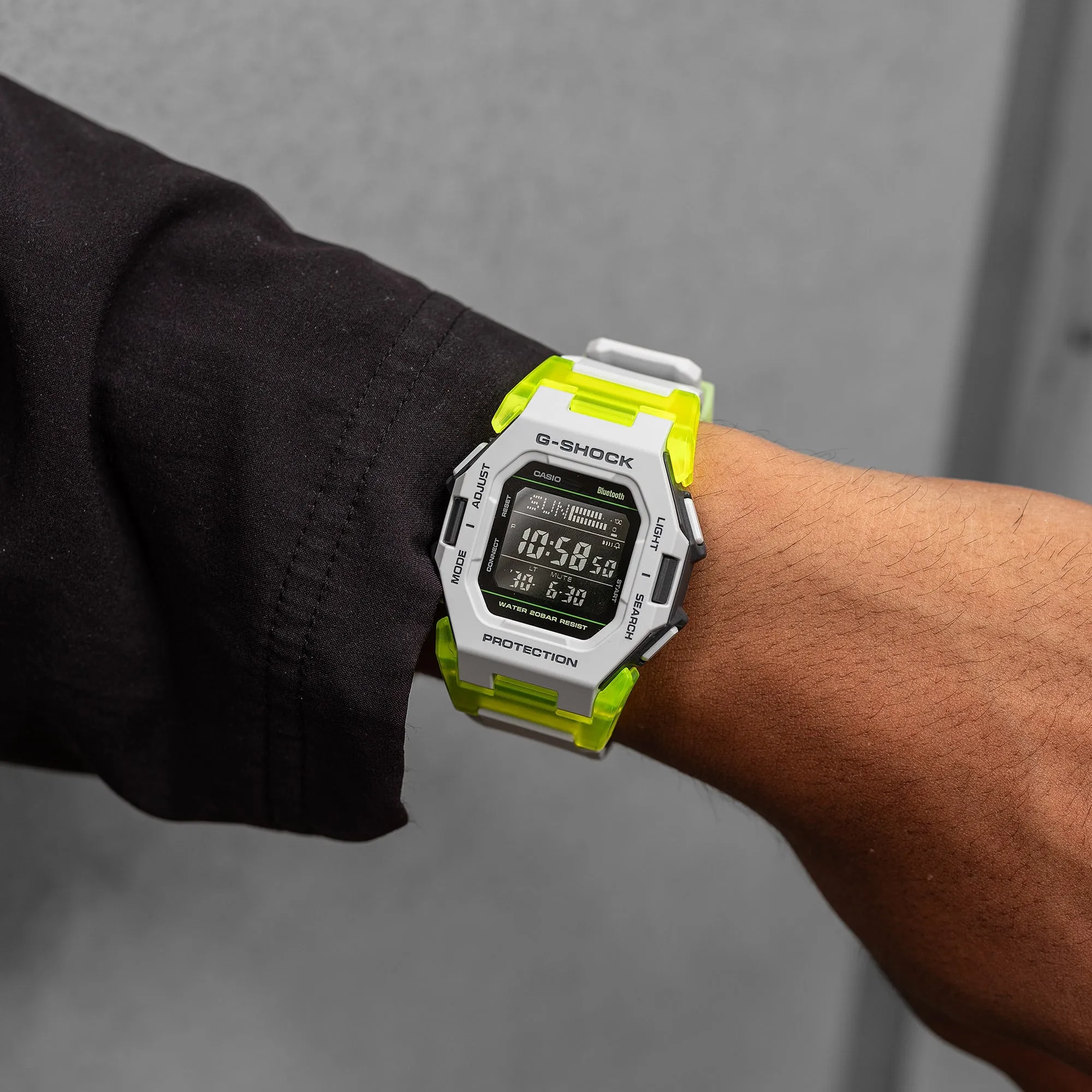 G-Shock Digital Black Dial White Resin Band Watch GDB500MW-8D