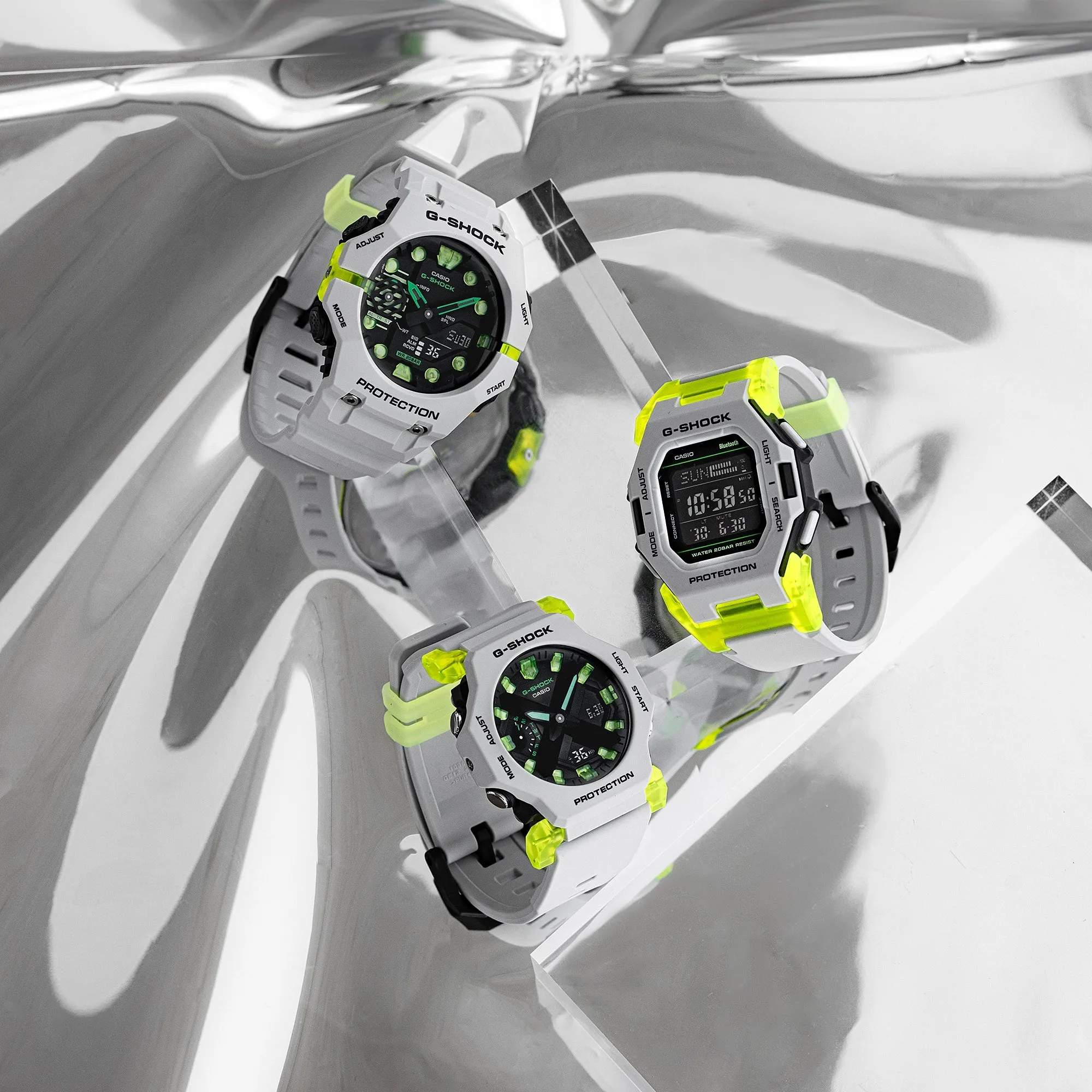 G-Shock Digital Black Dial White Resin Band Watch GDB500MW-8D