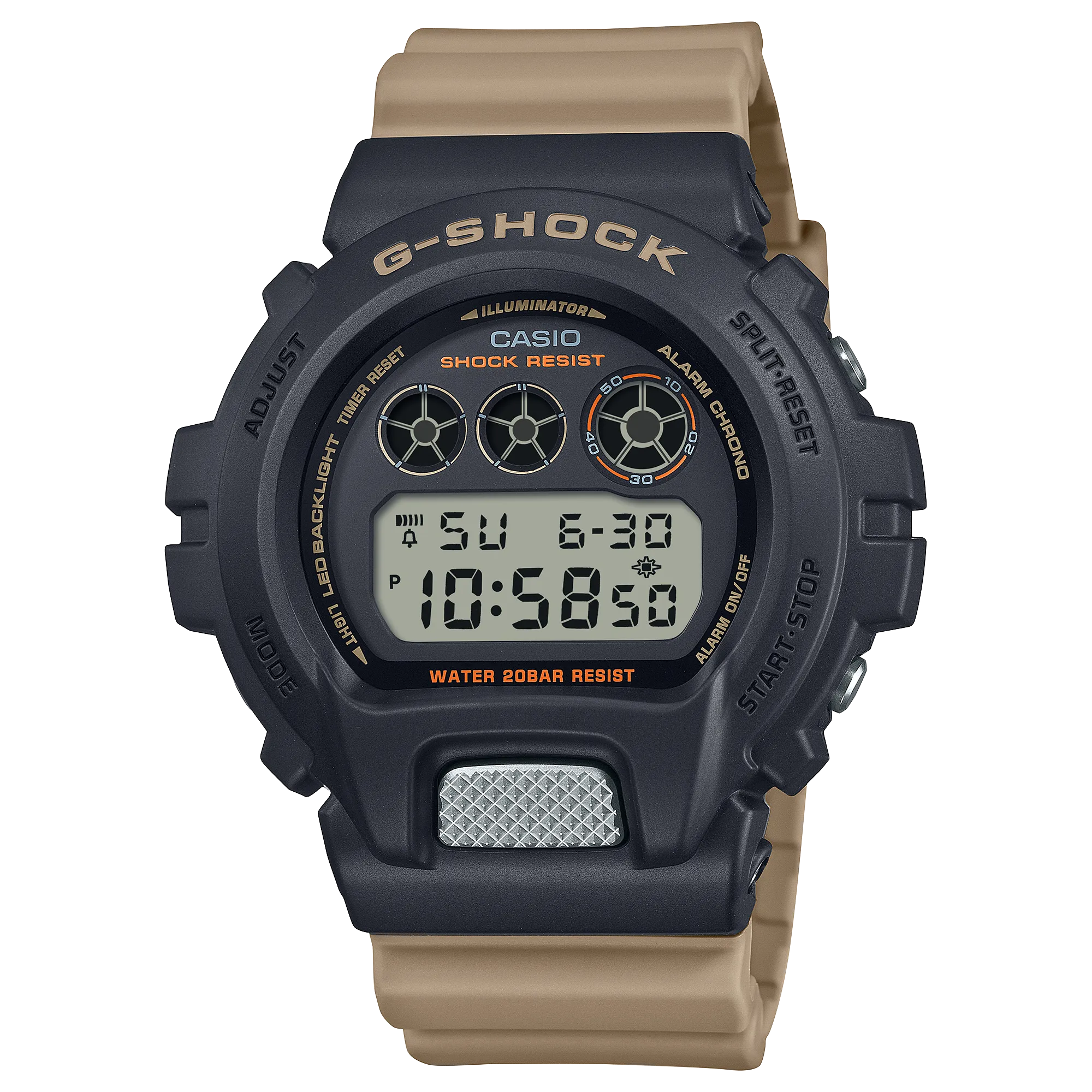 G-Shock Digital Brown Resin Band Watch DW6900TU-1A5