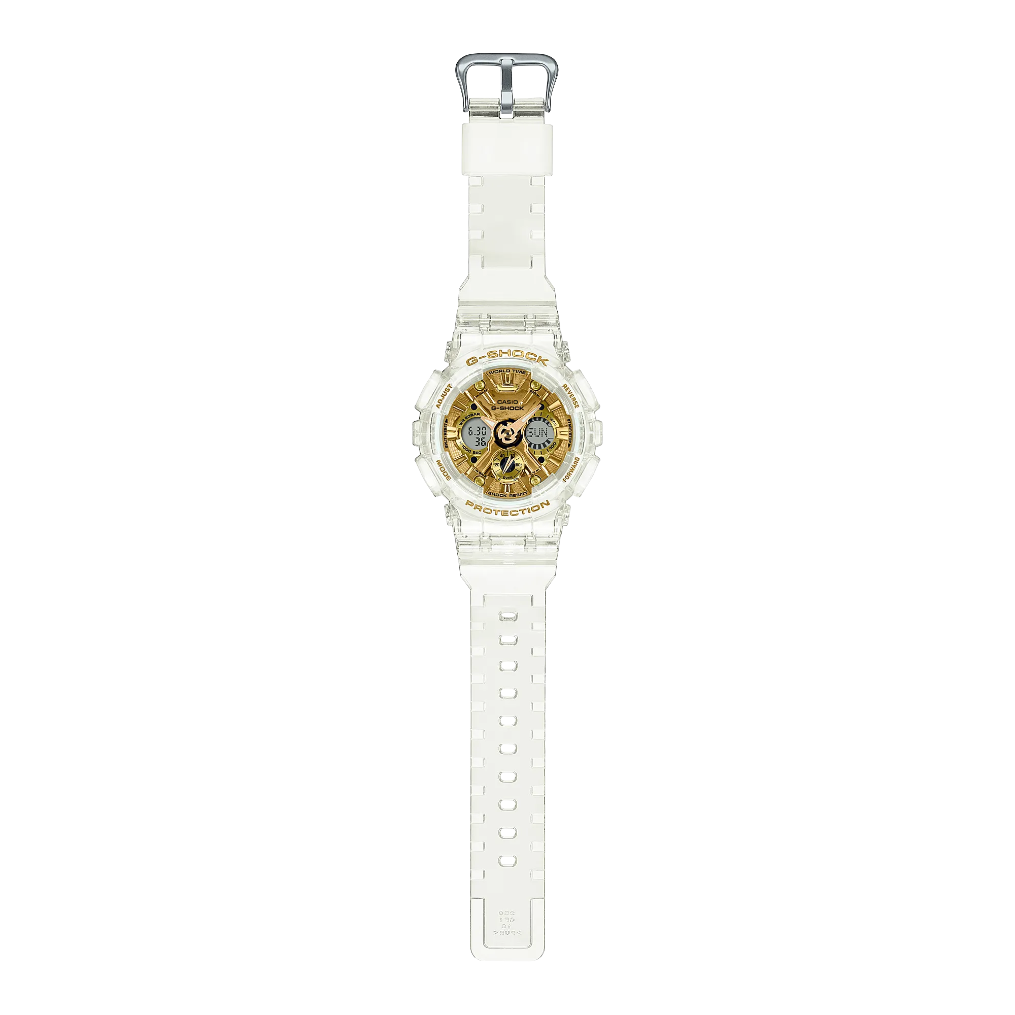 G-Shock Digital Transparent Gold Resin Watch GMAS120SG-7A
