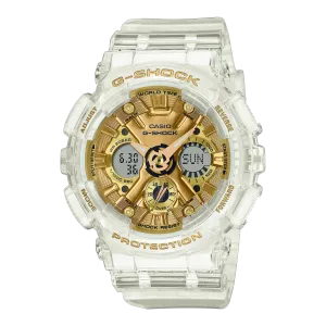G-Shock Digital Transparent Gold Resin Watch GMAS120SG-7A
