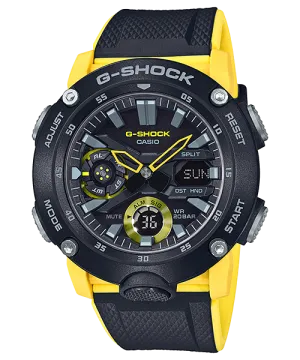 G Shock DUO Carbon Core Black and Yellow Mens Watch GA2000-1A9