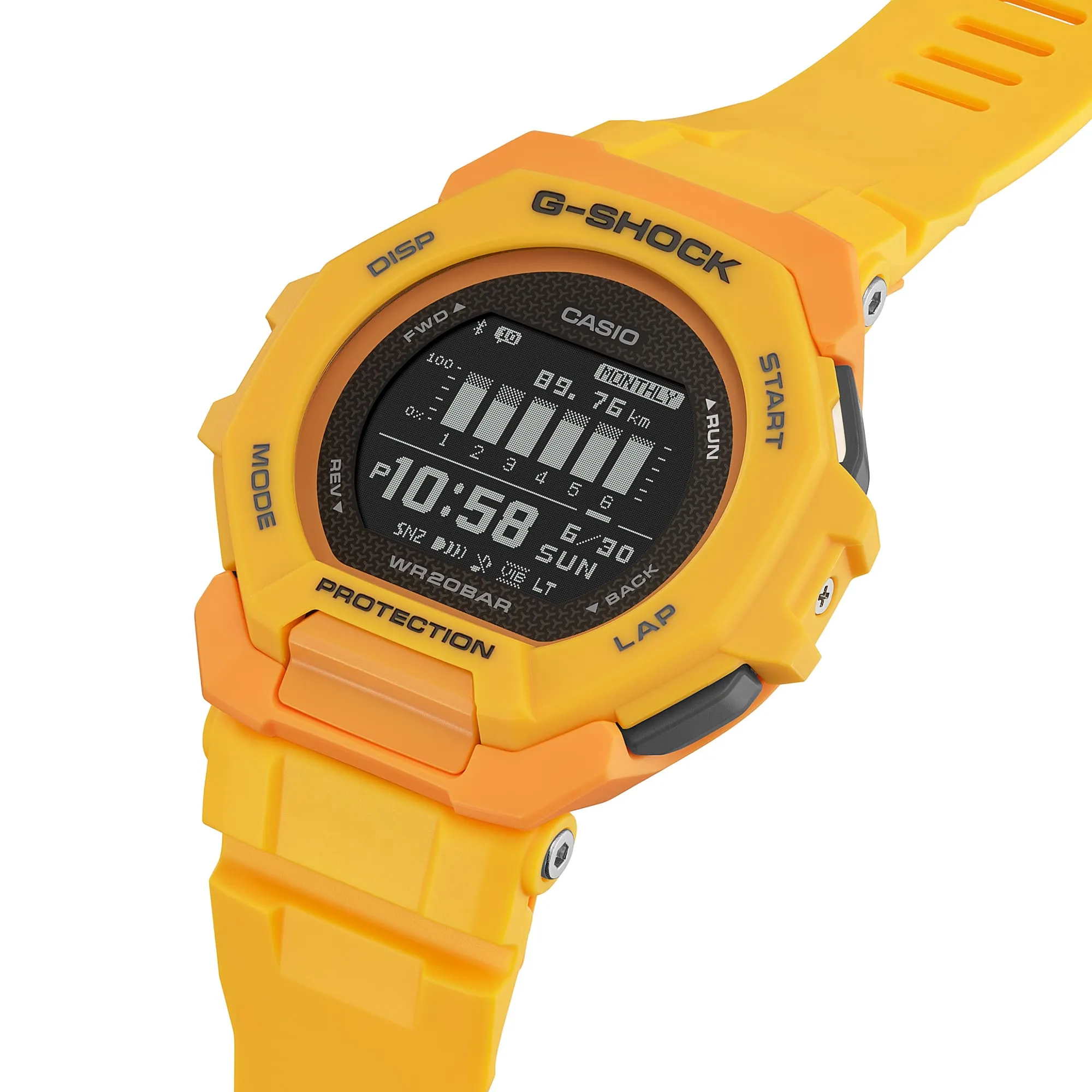 G-Shock G-Squad Yellow Resin Band Watch GBD300-9D