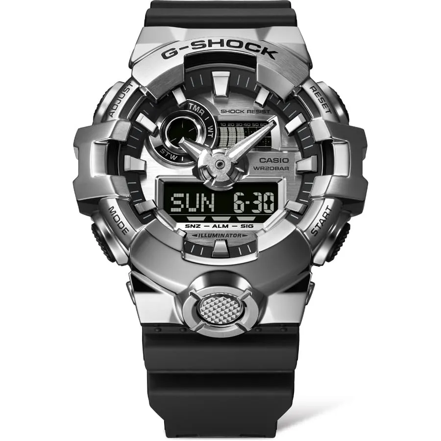 G-Shock G-Steel Silver Dial Black Resin Band Watch GM700-1A