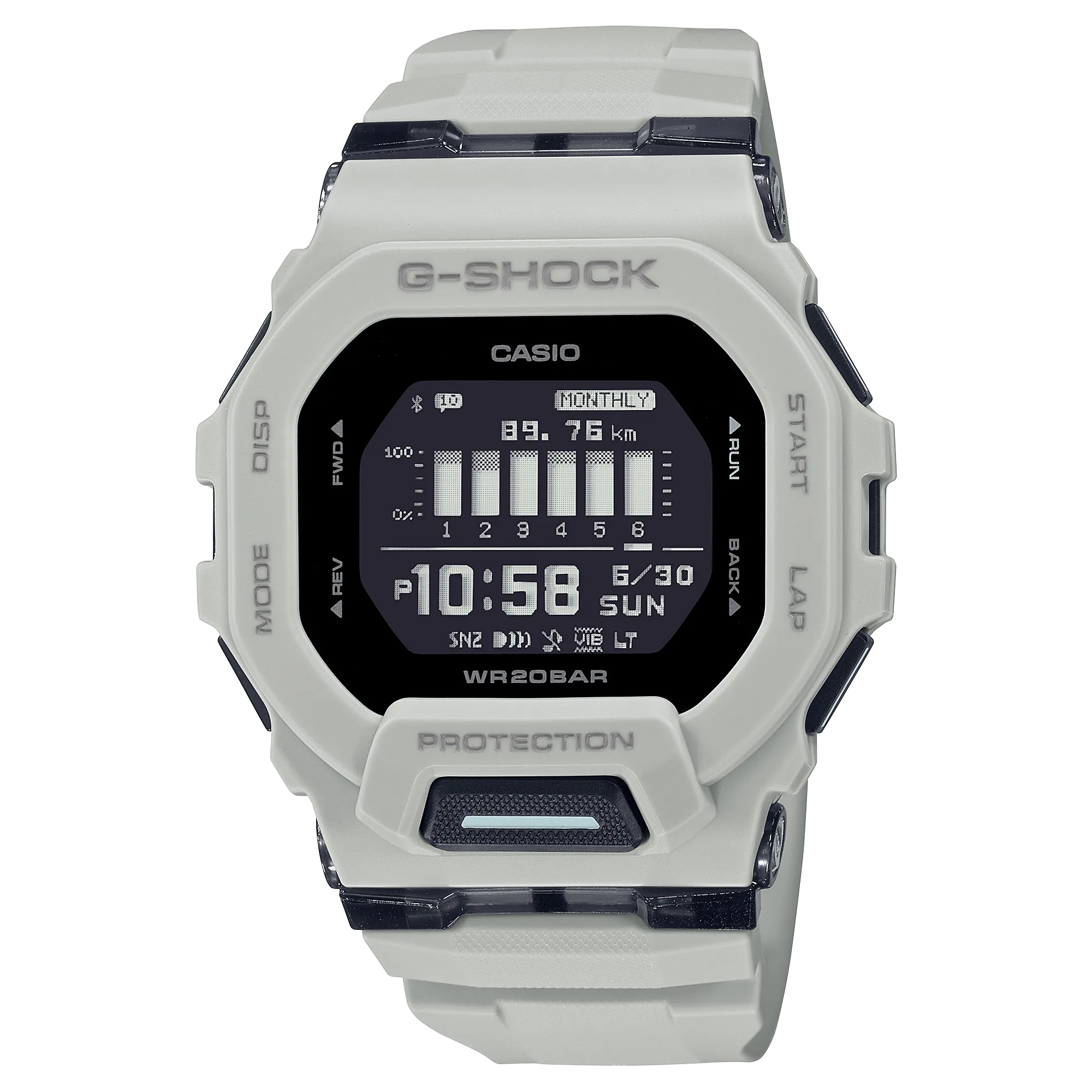 G-Shock GBD-200 Series White Resin Strap Mens Watch GBD200UU-9D