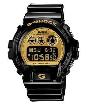 G-Shock Multi-Alarm Black Band Gold Dial Digital Watch DW6900CB-1