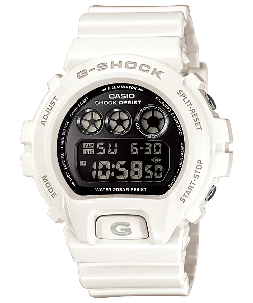 G-Shock Multi-Alarm White Band Black Dial Digital Watch DW6900NB-7