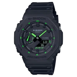 G-Shock Neon Accent Black Resin Band Watch GA2100-1A3