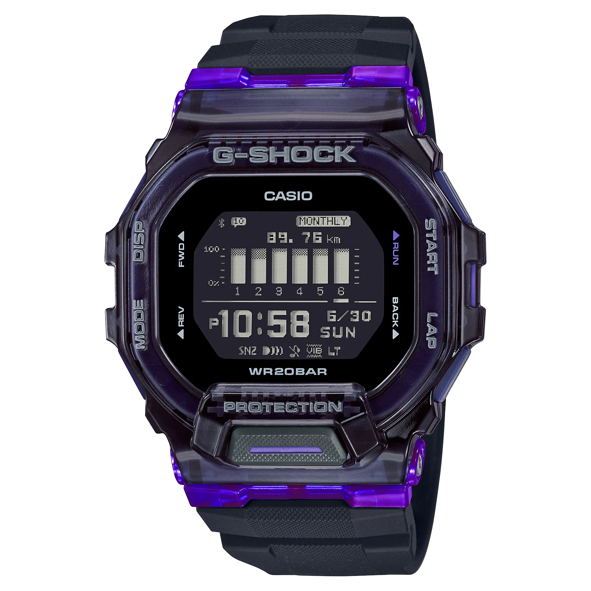 G-Shock Vital Bright Series Black Resin Strap Watch GBD200SM-1A6
