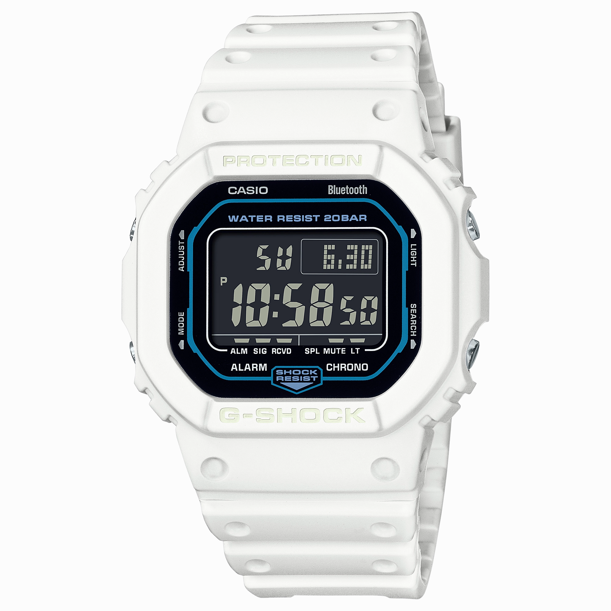 G-Shock Digital Black Dial White Resin Band Watch DWB5600SF-7D