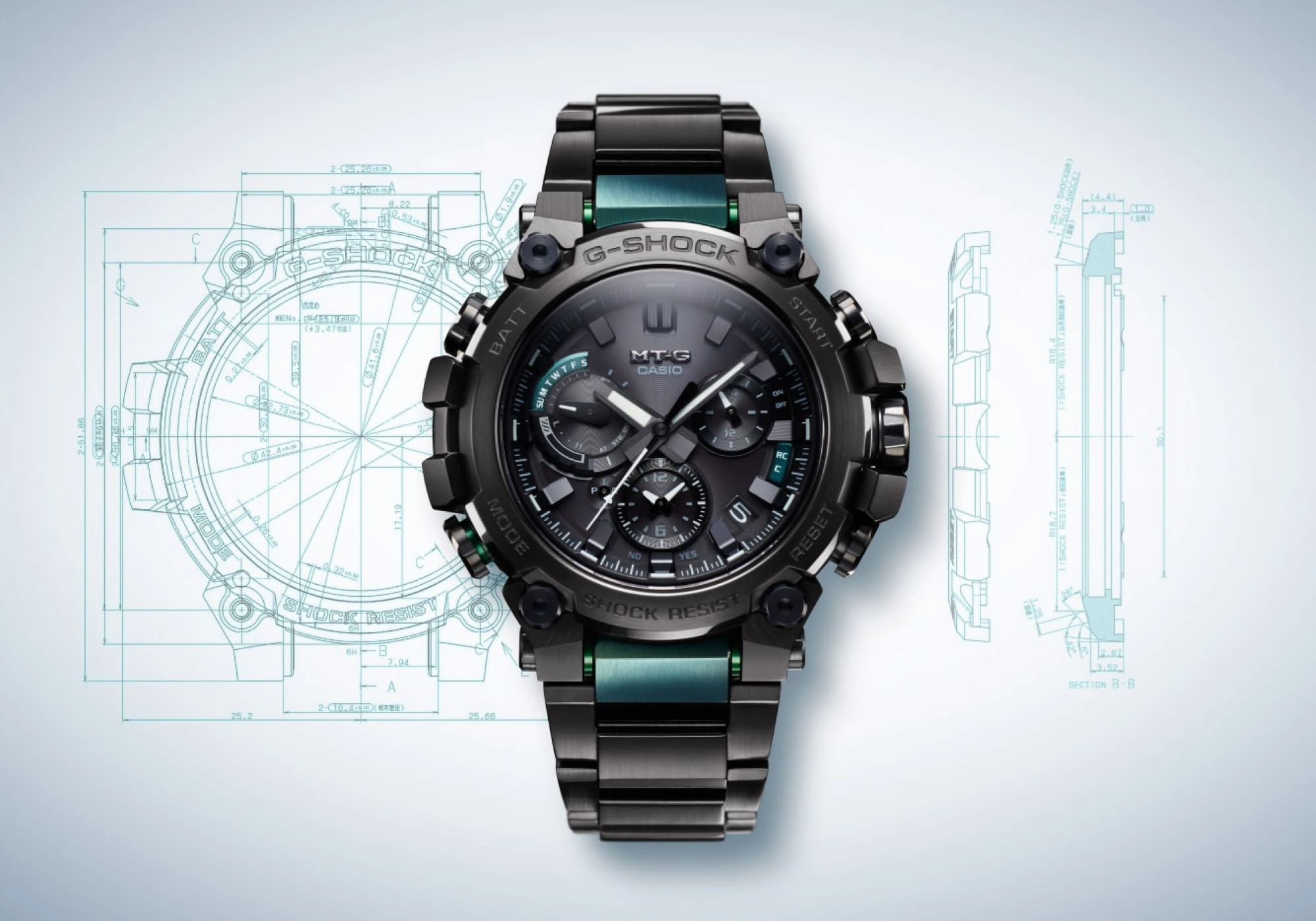 G-Shock MTG-B3000 Black Dial Black Stainless Steel Watch MTGB3000BD-1A2