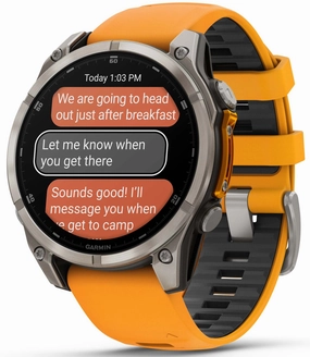 Garmin Fenix 8 47mm Sapphire AMOLED Titanium Spark Orange Graphite Silicone Watch