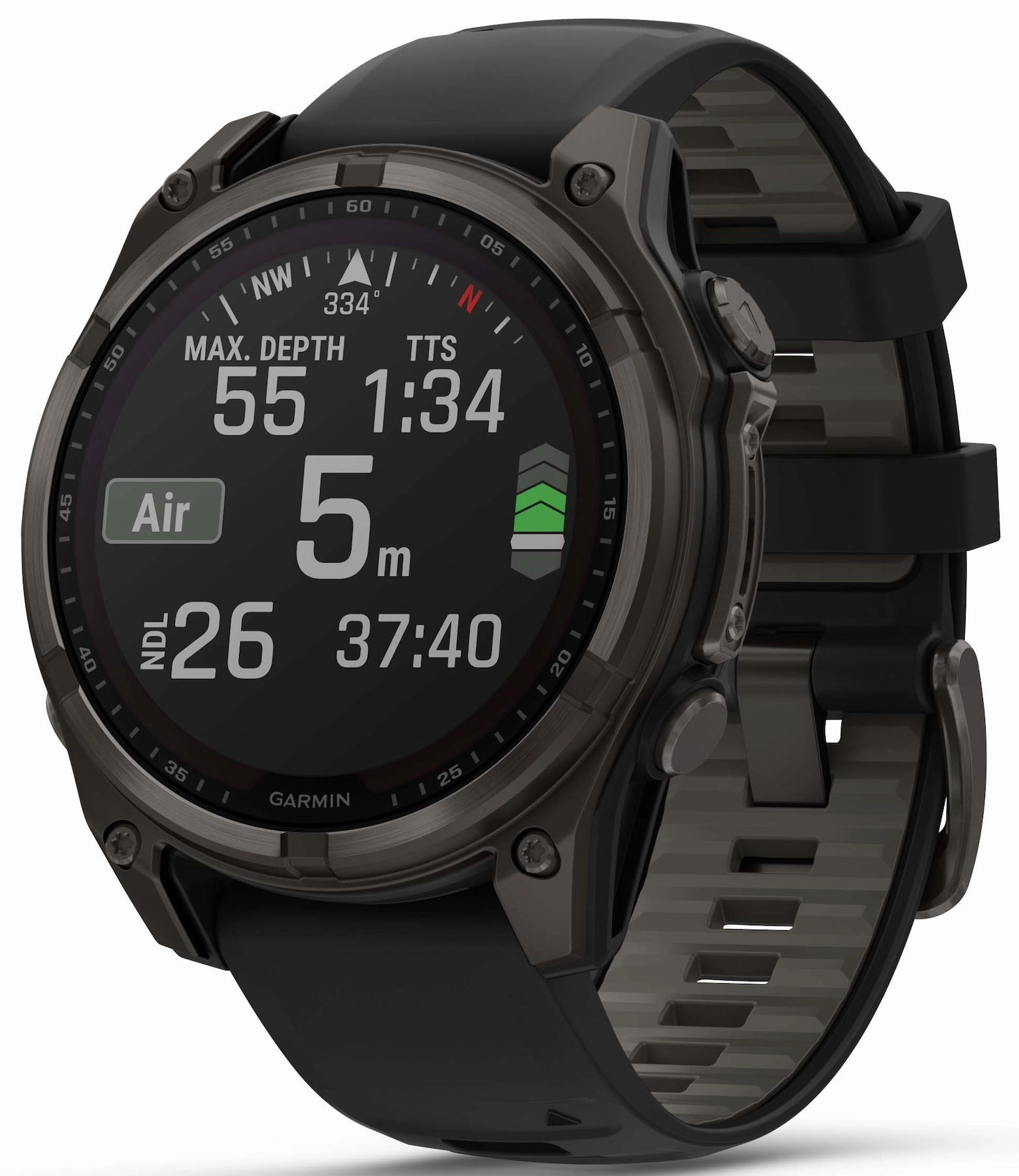Garmin Fenix 8 47mm Sapphire Solar Carbon Grey DLC Titanium Black Pebble Grey Silicone Watch