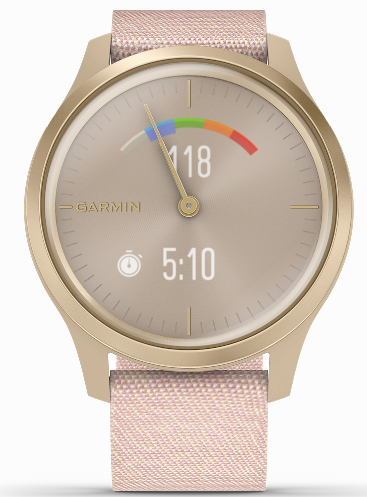 Garmin Vivomove Style Light Gold Aluminium Case Blush Pink Nylon D