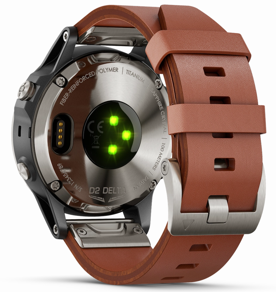 Garmin Watch D2 Delta Aviator Watch Brown Leather Band
