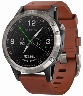 Garmin Watch D2 Delta Aviator Watch Brown Leather Band