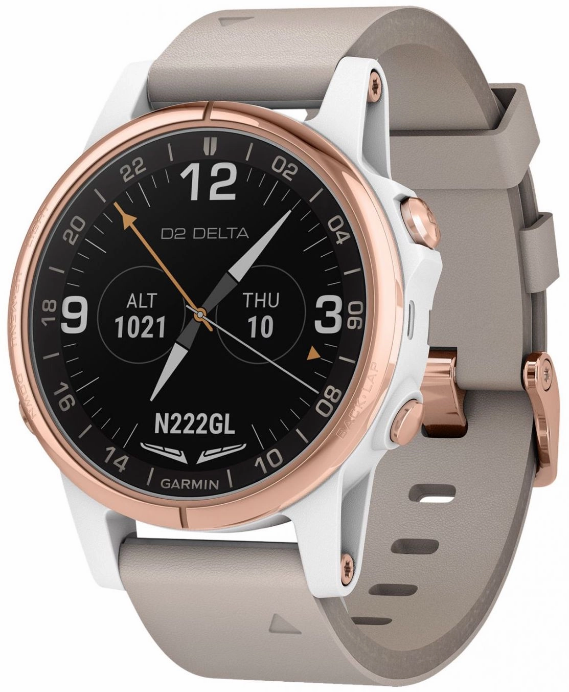 Garmin Watch D2 Delta S Aviator Watch Beige Leather Band