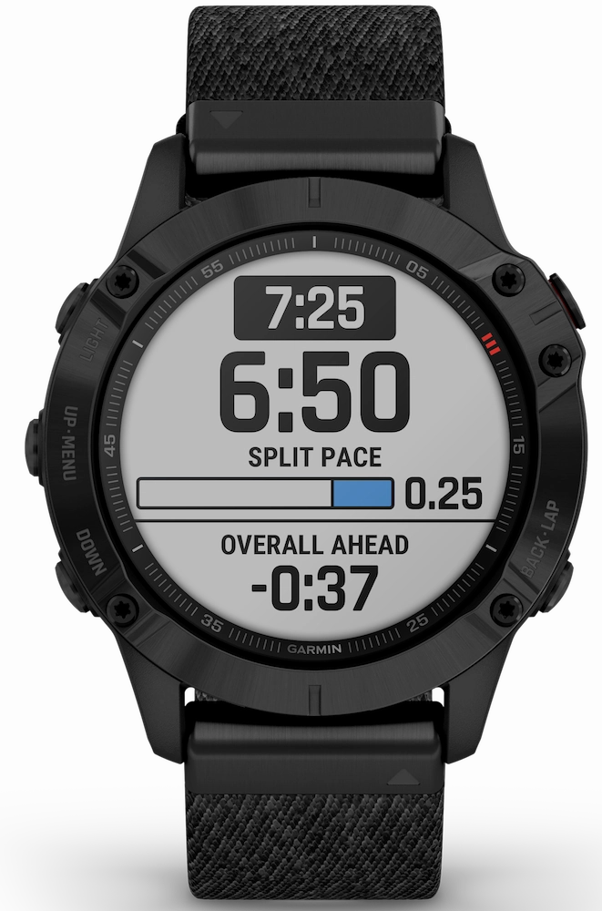 Garmin Watch Fenix 6 Sapphire Black DLC Heathered Nylon Band D