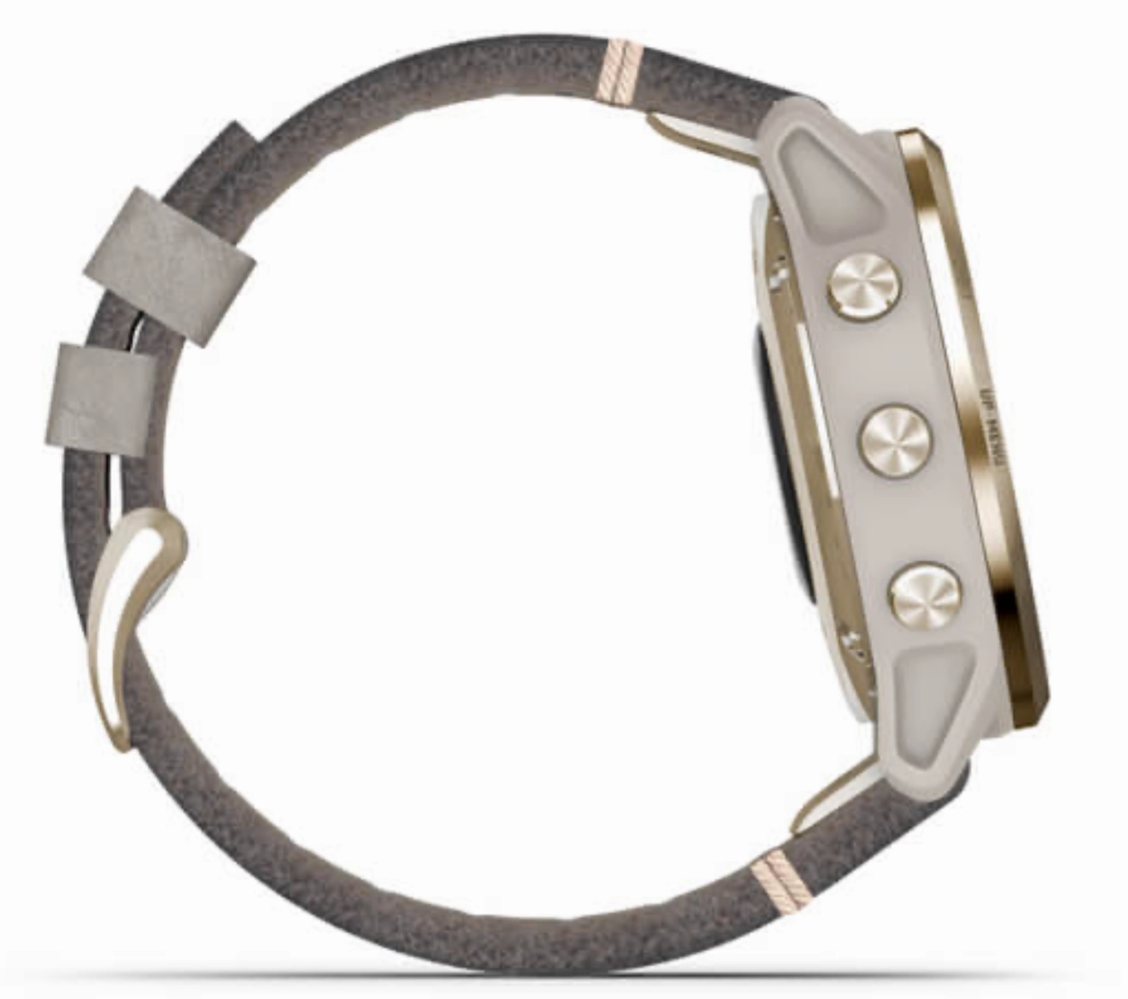 Garmin Watch Fenix 6S Pro Solar Light Gold With Shale Suede Band D
