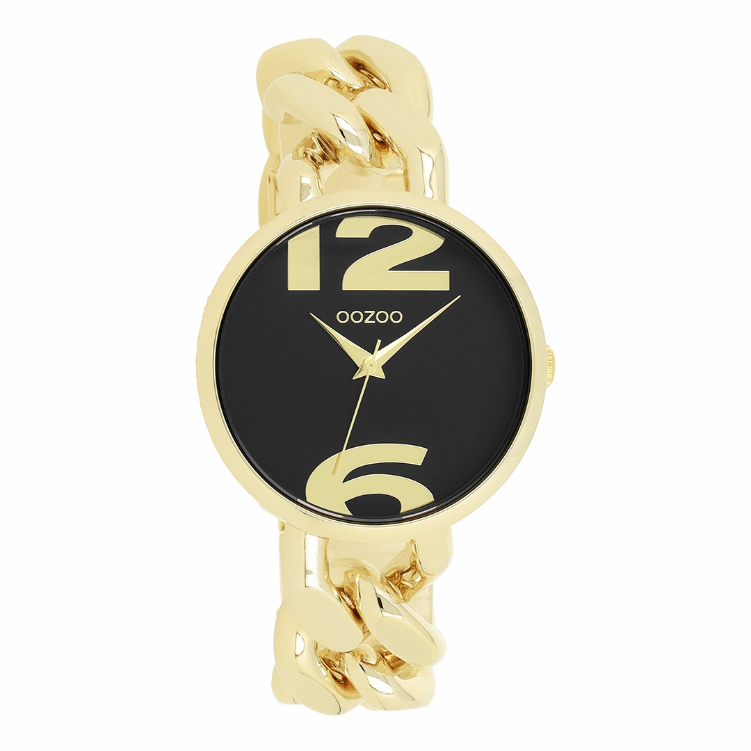 Gold coloured OOZOO watch with chunky chain bracelet - C11264