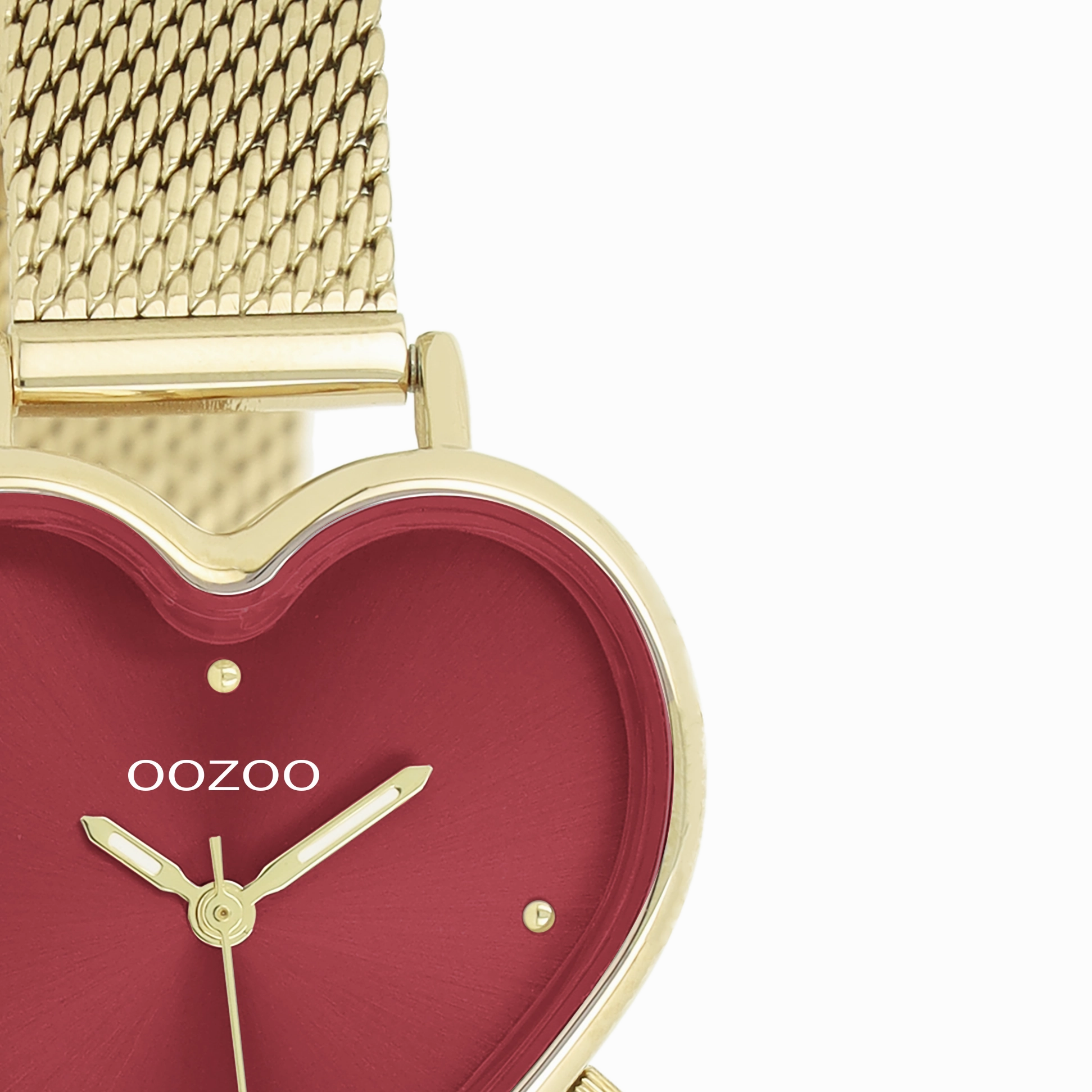 Gold coloured OOZOO watch with metal mesh bracelet - C11453