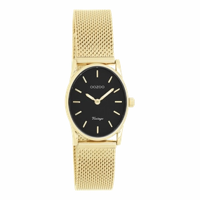 Gold coloured OOZOO watch with metal mesh bracelet - C20259