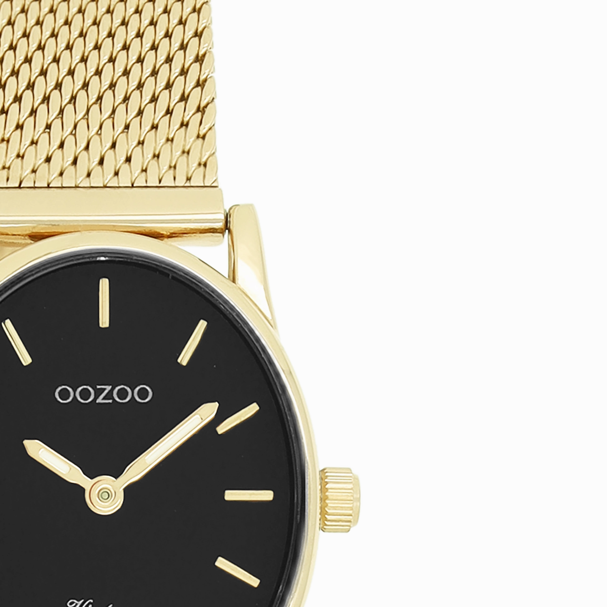 Gold coloured OOZOO watch with metal mesh bracelet - C20259