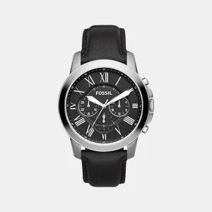 Grant Men Quartz Black Dial Chronograph Leather Watch FS4812