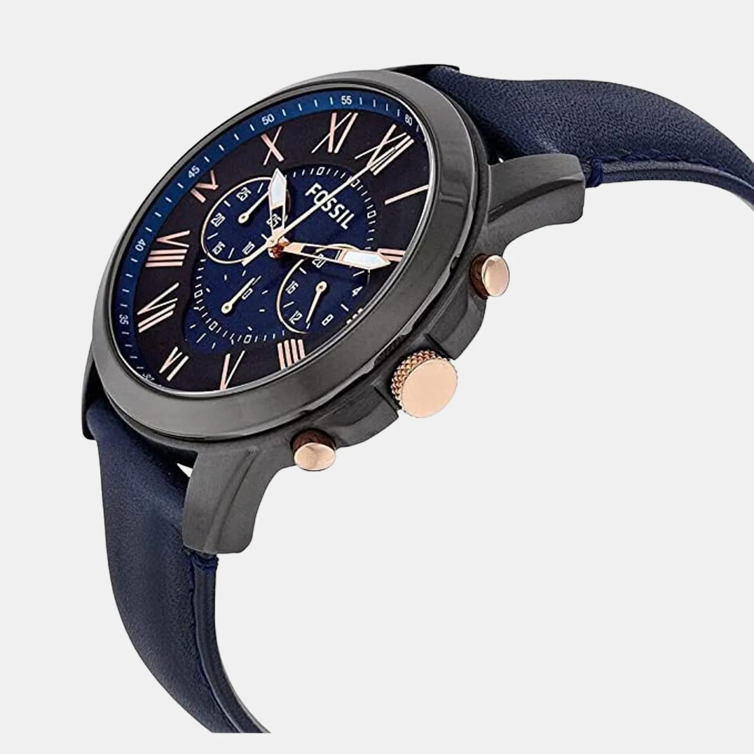 Grant Men Quartz Black Dial Chronograph Leather Watch FS5061