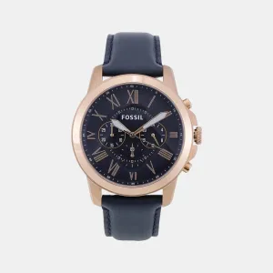 Grant Men Quartz Blue Dial Chronograph Leather Watch FS4835