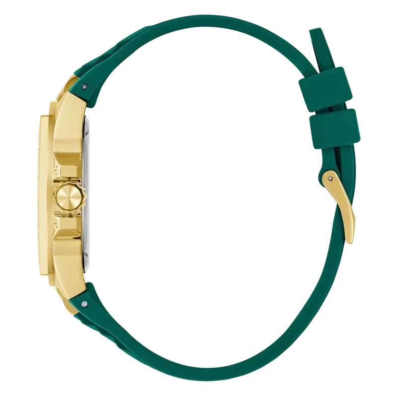 Guess Ladies Green Gold Tone Multi-function Watch