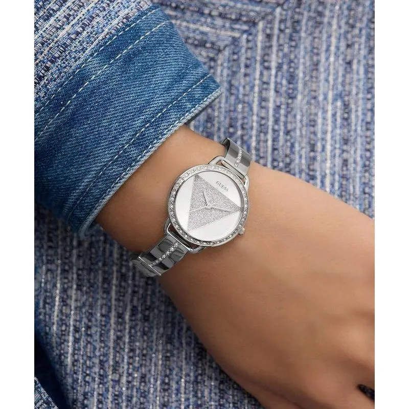 Guess Ladies Silver Tone Analog Watch