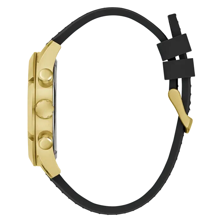 Guess Mens Black Gold Tone Multi-function Watch