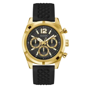 Guess Mens Black Gold Tone Multi-function Watch