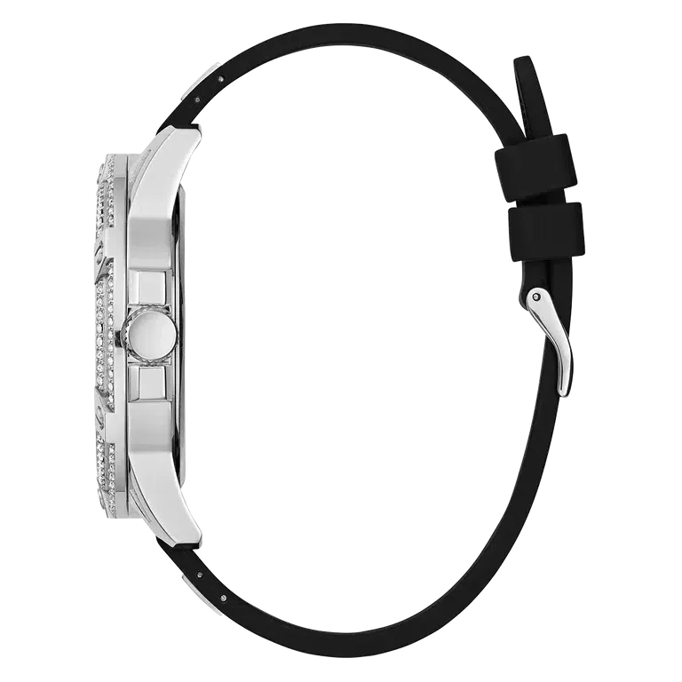 Guess Mens Black Silver Tone Multi-function Watch GW0537G1