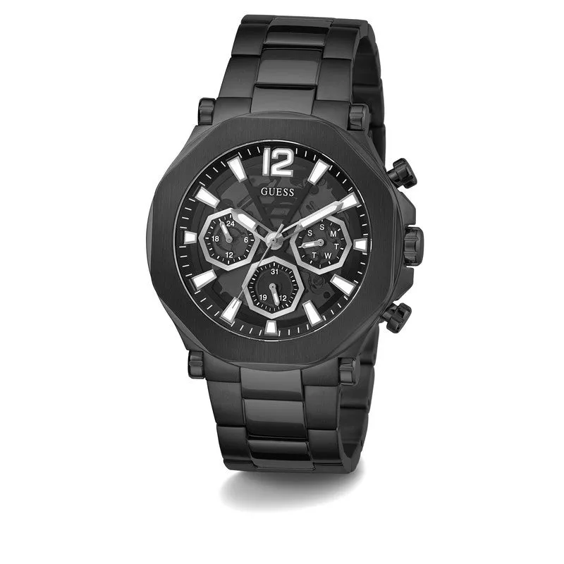 GUESS Mens Black Tone Multi-function Watch GW0539G3