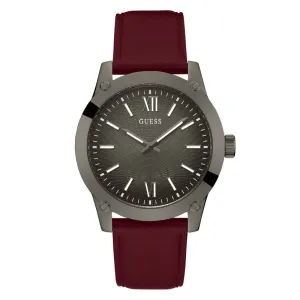 GUESS Mens Burgundy Gunmetal Analog Watch GW0628G4