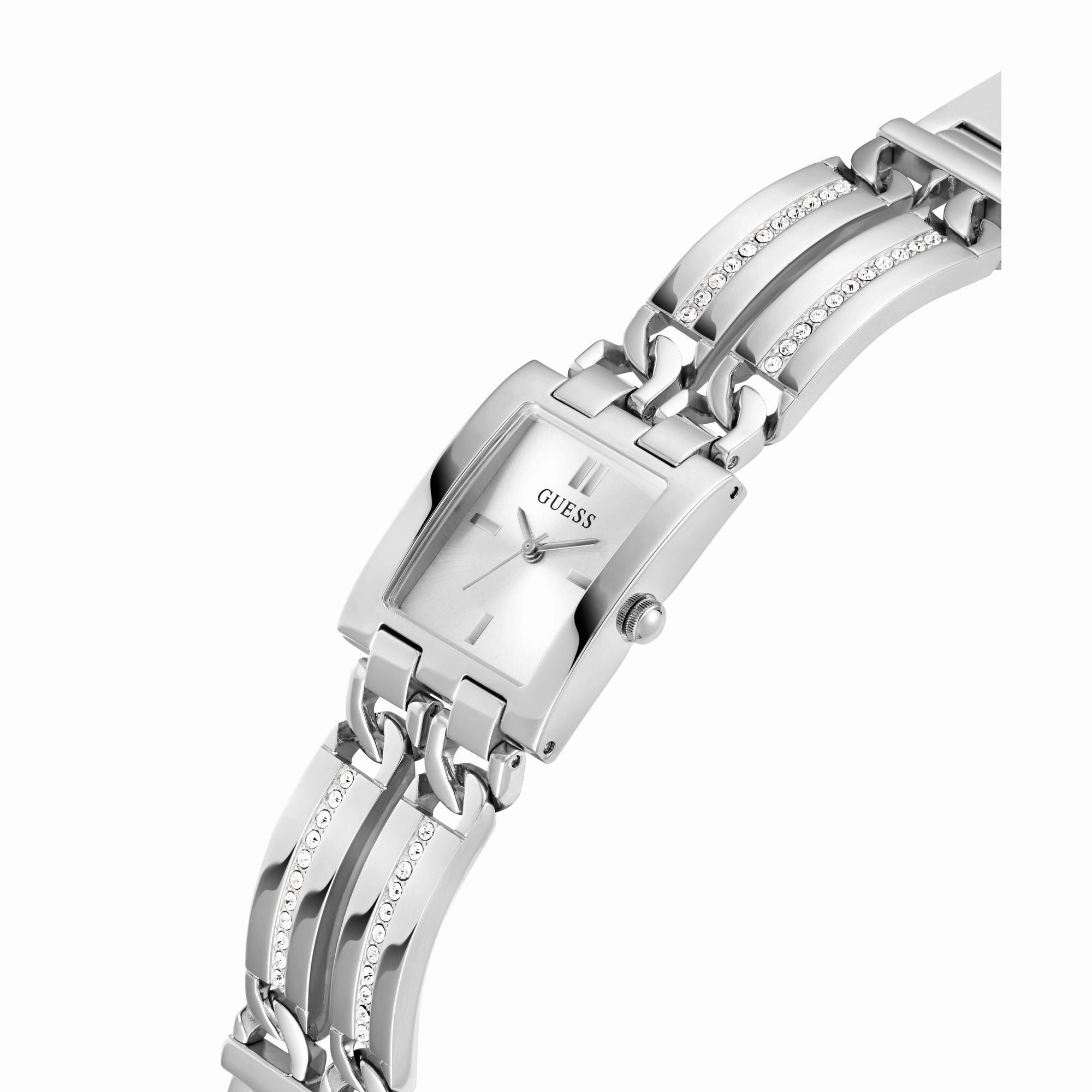 Guess Silver-Tone Square Analog Watch GW0668L1