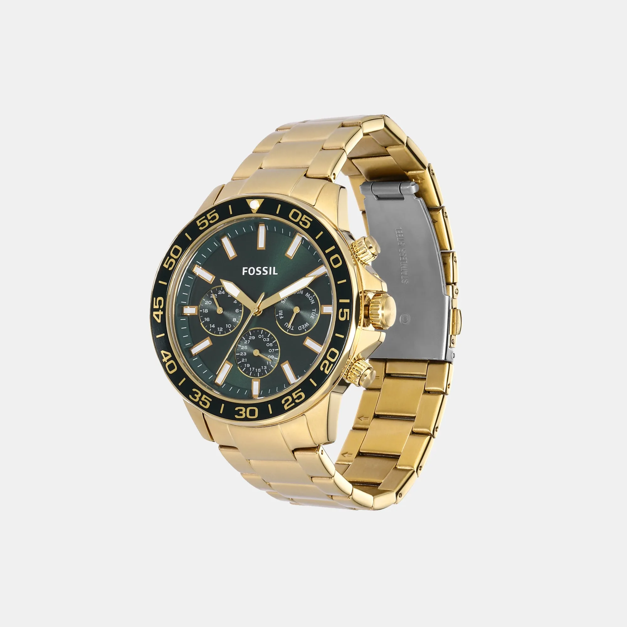 His and Hers Couple Quartz Green Dial Multi-Function Stainless Steel Watch BQ2754SET