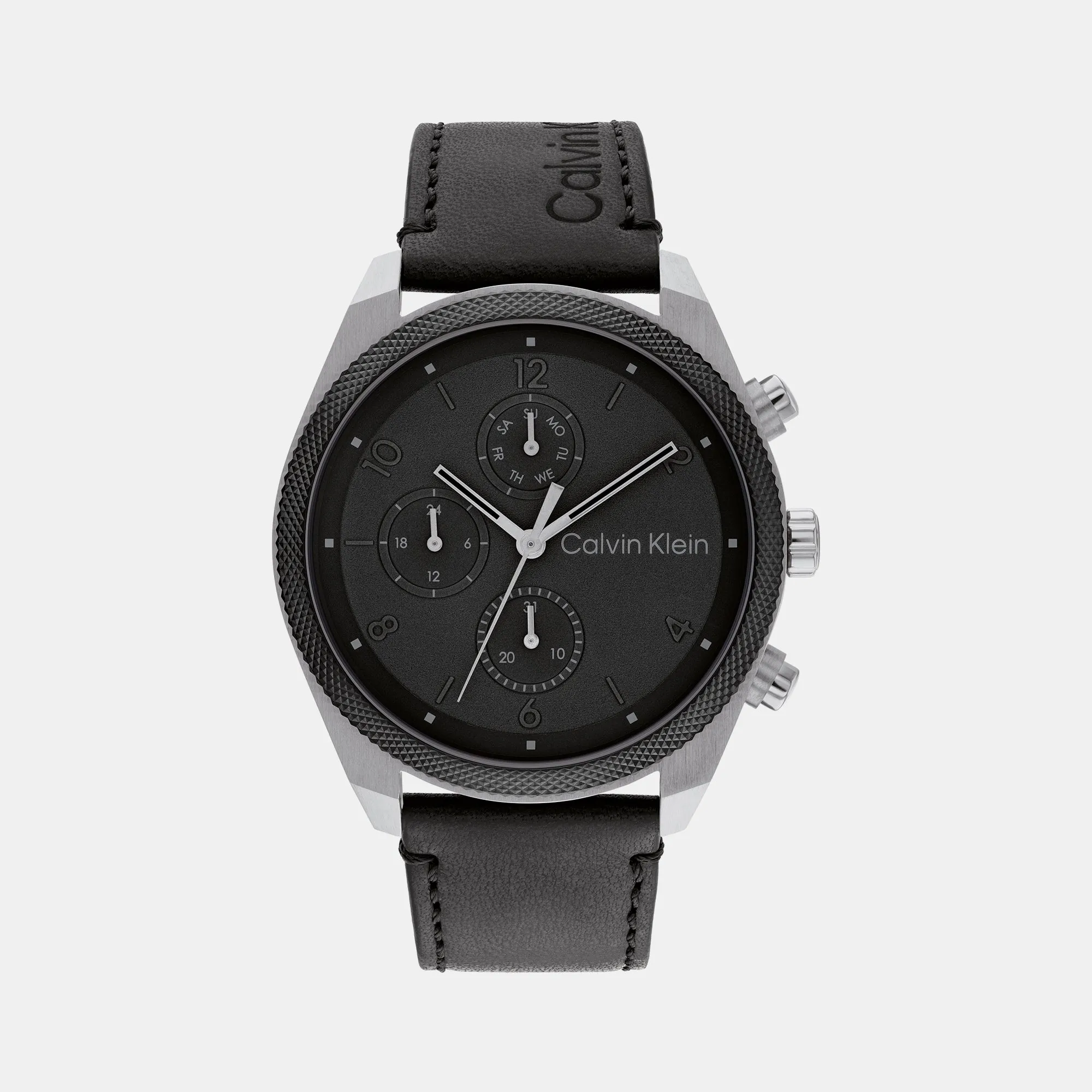 Impact Men's Black Chronograph Leather Watch 25200364