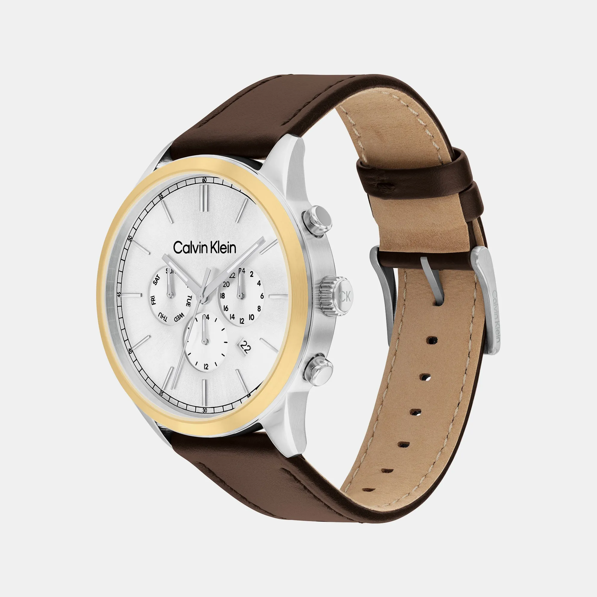 Infinite Men Silver Chronograph Leather Watch 25200381