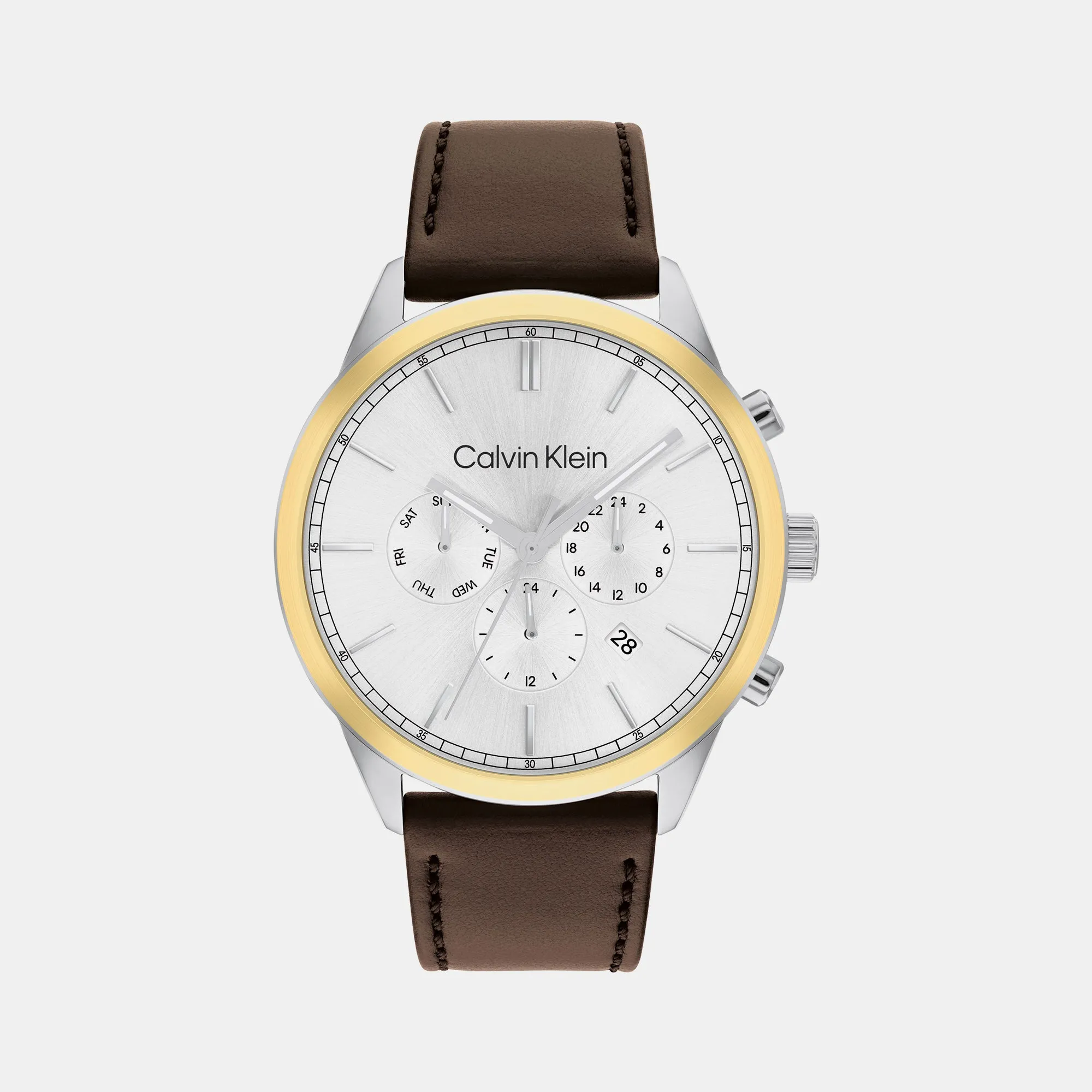 Infinite Men Silver Chronograph Leather Watch 25200381