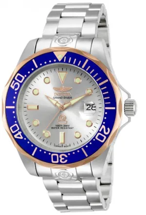 Invicta 13788 Men's Pro Diver Blue Gold Bezel Silver Dial Automatic Dive Watch