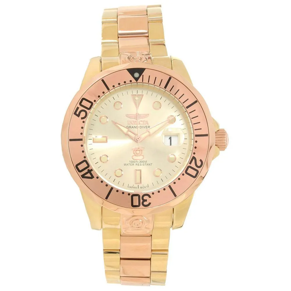 Invicta 16039 Men's Grand Diver Gold Tone Dial Two Tone Bracelet Automatic Dive Watch