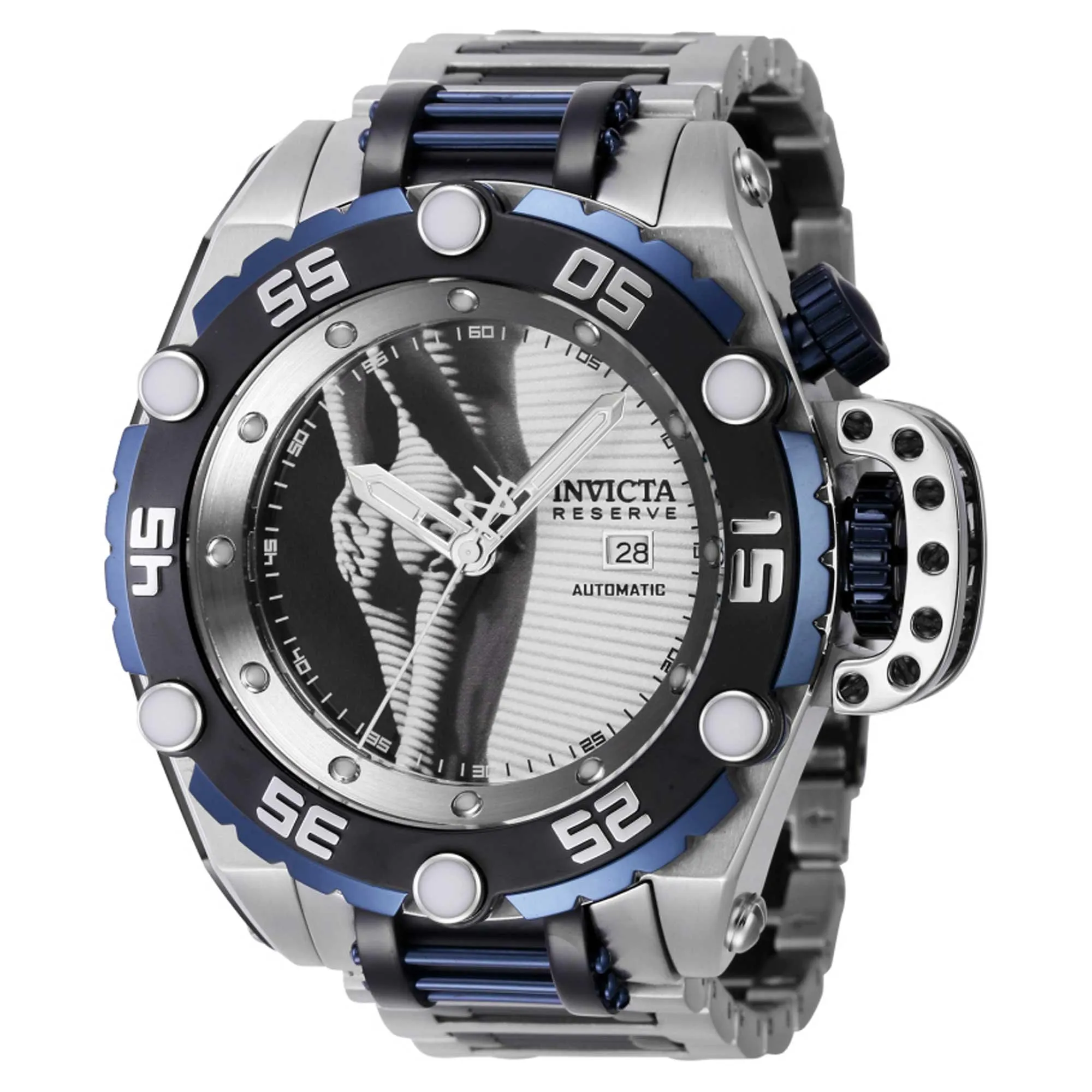 Invicta Men's Automatic Watch - Flying Fox Dark Blue, Black, Silver Bracelet | 40584