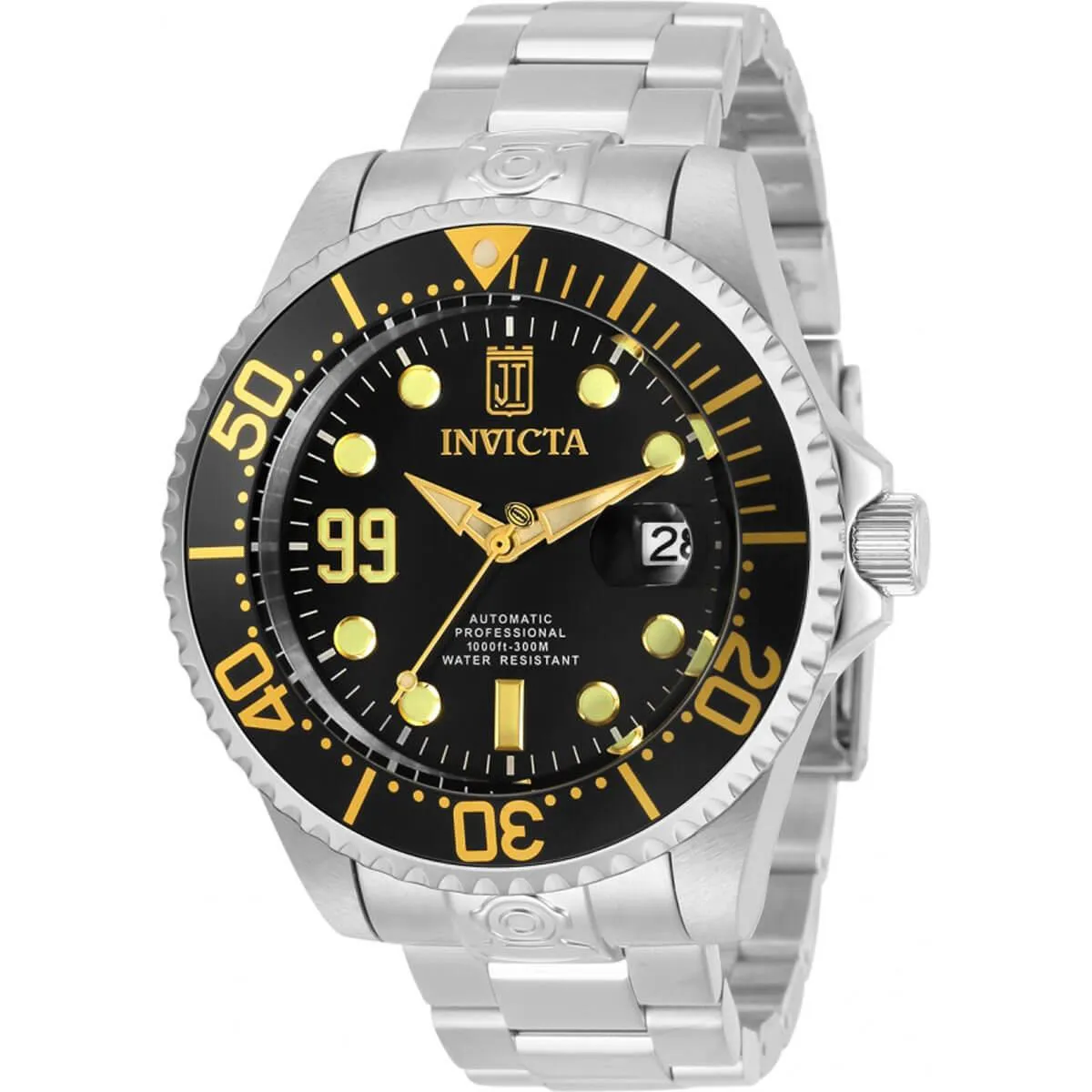 Invicta Men's Automatic Watch - Jason Taylor Black Dial Silver Tone Bracelet | 30194