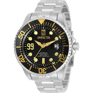 Invicta Men's Automatic Watch - Jason Taylor Black Dial Silver Tone Bracelet | 30194