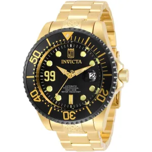 Invicta Men's Automatic Watch - Jason Taylor Black Dial Yellow Gold Bracelet | 30211