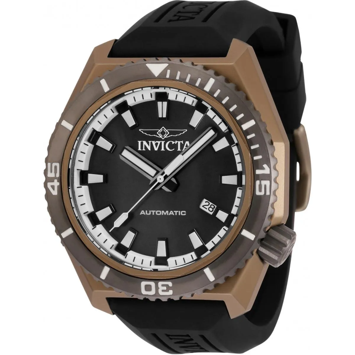 Invicta Men's Automatic Watch - Pro Diver Black Dial Silicone Rubber Strap | 33906